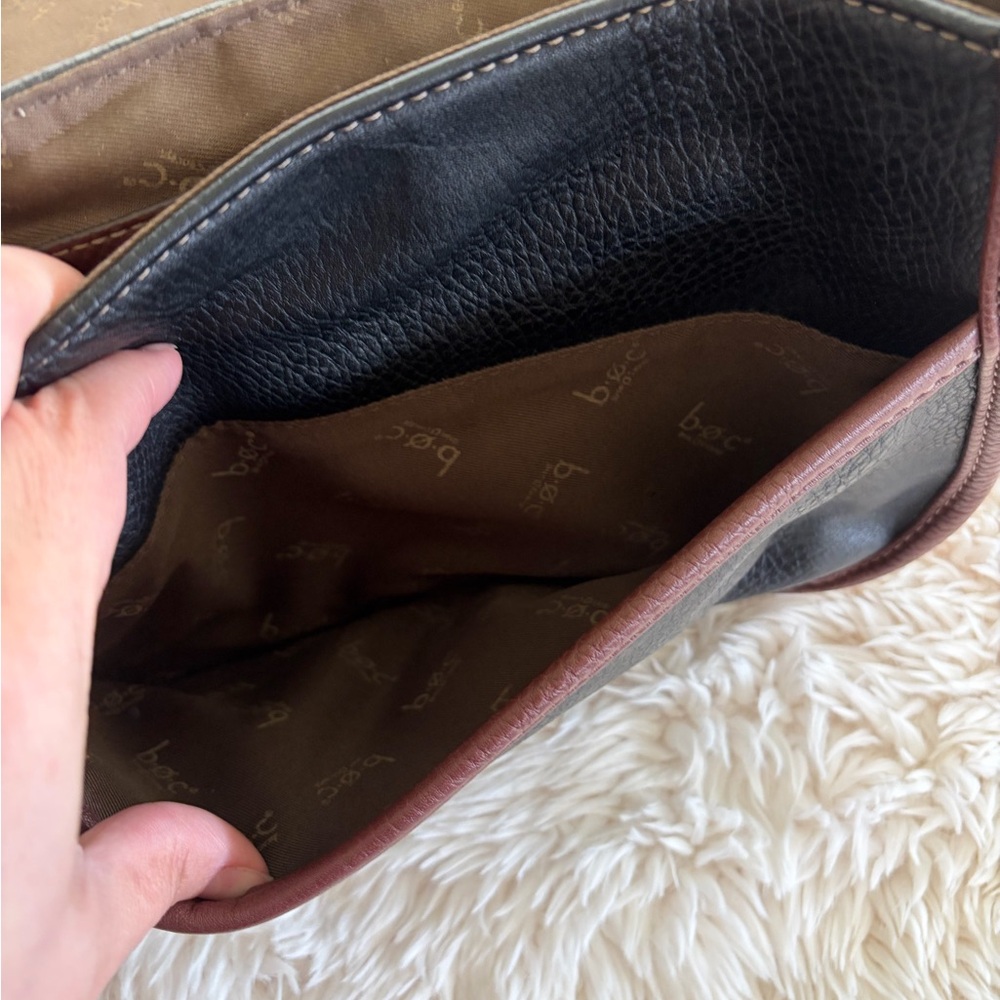 boc Brown and Black Leather Crossbody Satchel - Picture 3 of 6